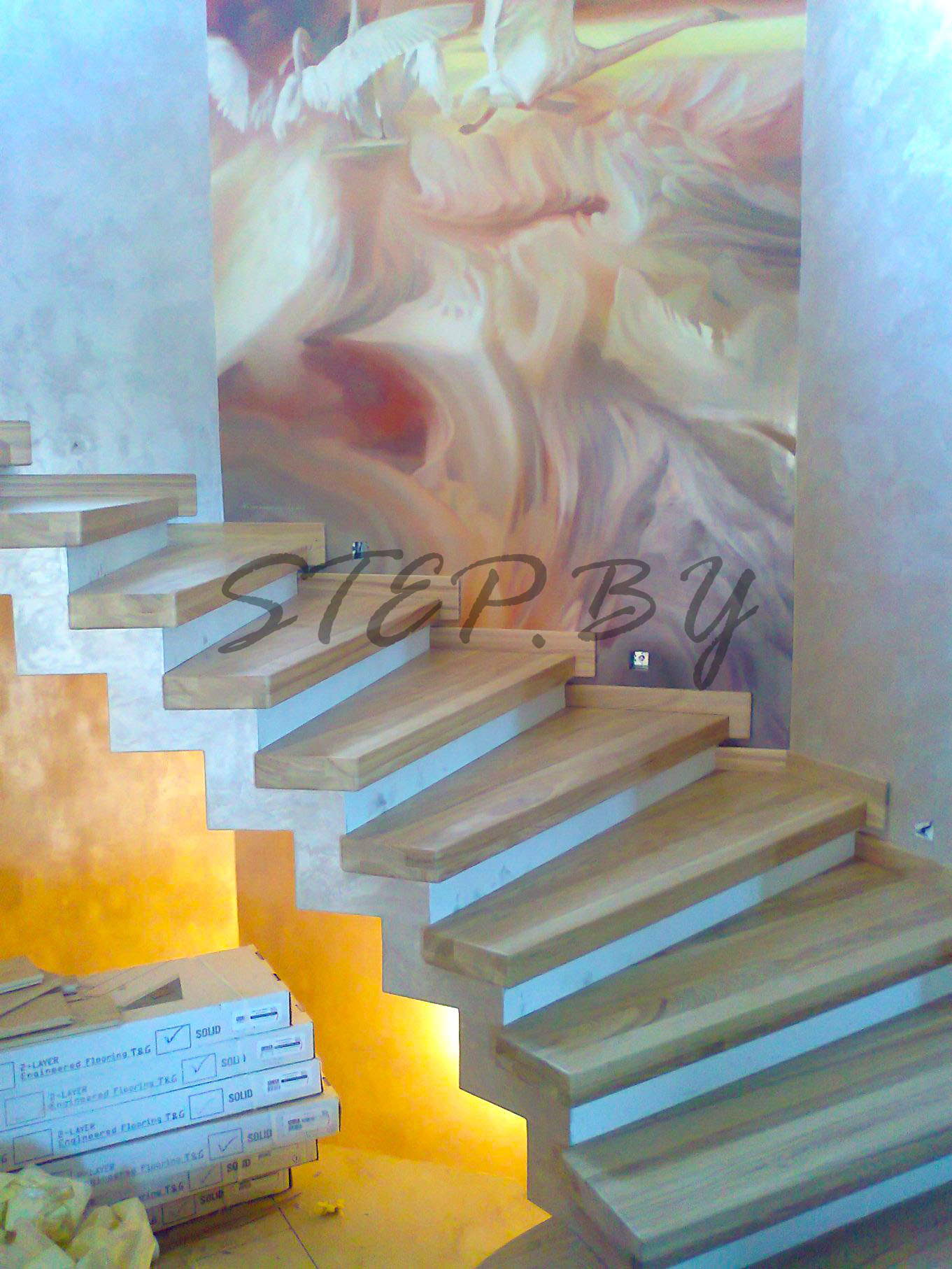 Бетонная лестница вида обратная ступень фотография 1