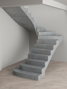 Бетонная лестница с забежными ступенями цена