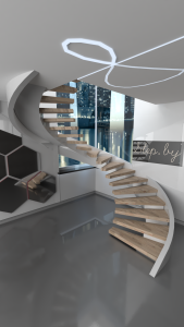 Дизайн проект лестницы из бетона